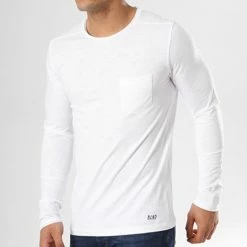 Meilleur prix 🛒 Tee 👕 Shirt Manches Longues Poche 20703060 Blanc de Blend 🛒