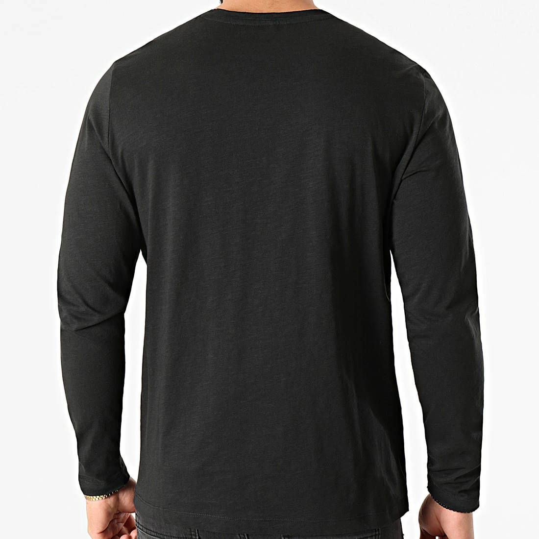 Sortie ⭐ Tee 👕 Shirt Poche Manches Longues 20703060 Noir Chiné de Blend 😉 – Image 4