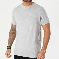 Grosses soldes 😍 Tee 👚 Shirt Poche 20711715 Gris Chiné de Blend ❤️