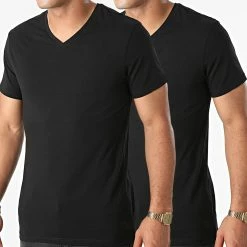 Coupon 🛒 Lot De 2 Tee 👕 Shirts Col V Nico 701996 Noir de Blend 🛒