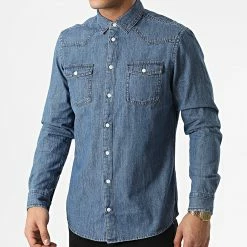 Acheter 🔥 Chemise Jean A Manches Longues Nantes 20713192 Bleu Denim de Blend 🌟