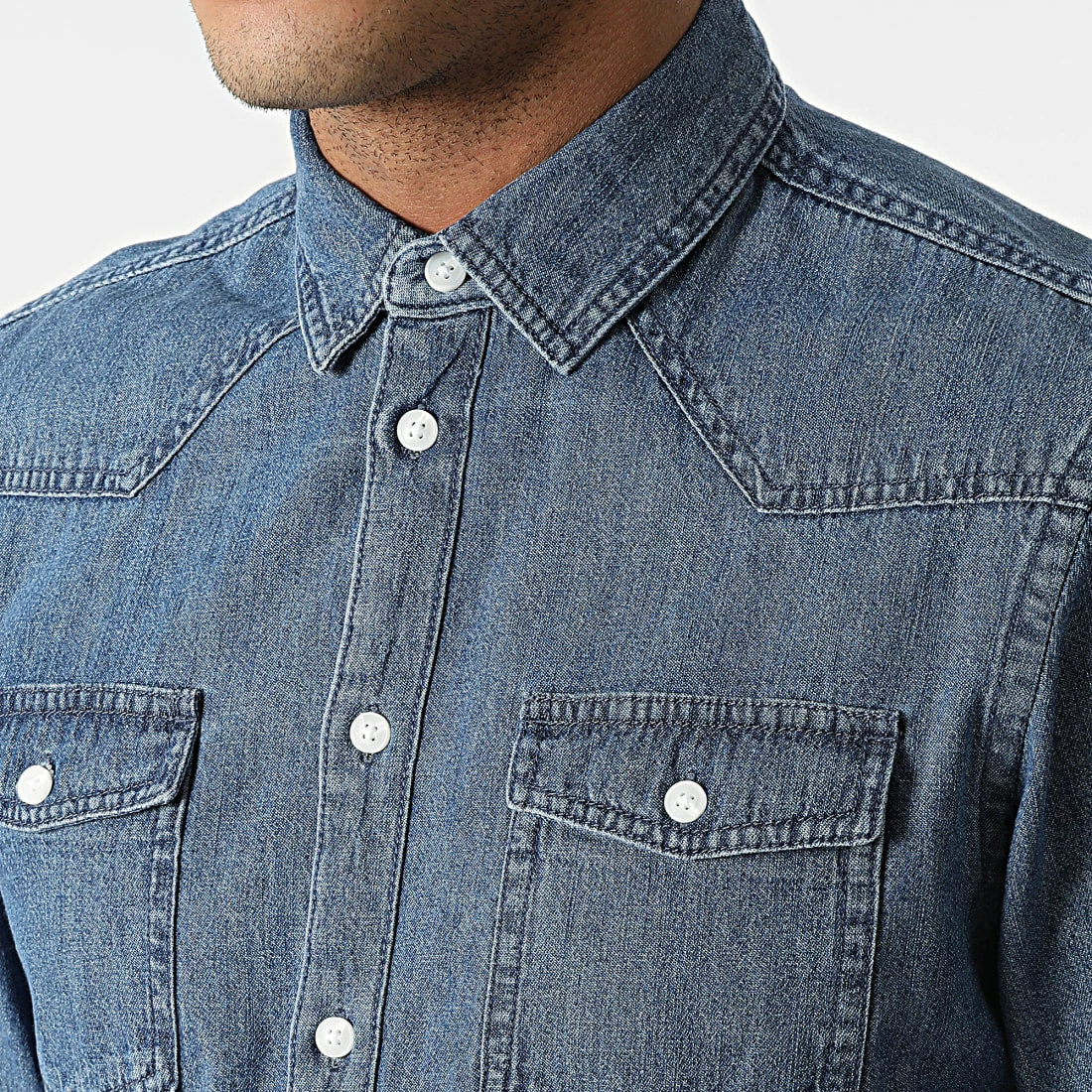 Acheter 🔥 Chemise Jean A Manches Longues Nantes 20713192 Bleu Denim de Blend 🌟 – Image 2