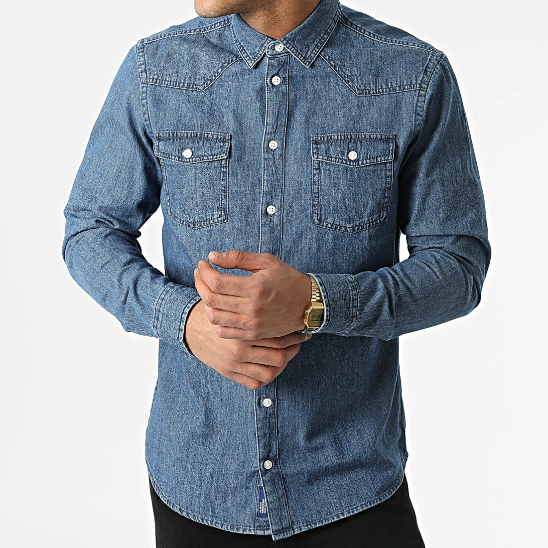 Acheter 🔥 Chemise Jean A Manches Longues Nantes 20713192 Bleu Denim de Blend 🌟 – Image 3