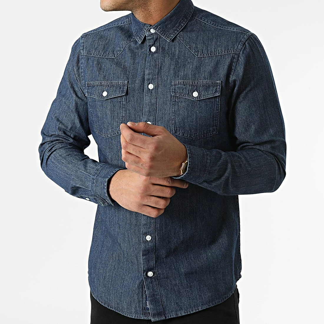 De gros 🔥 Chemise Jean A Manches Longues Nantes 20713192 Bleu Denim de Blend 🧨 – Image 3