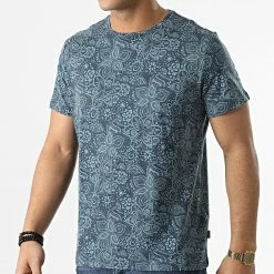 Vente flash 😀 Tee 👚 Shirt 20713220 Bleu Marine Bandana Floral de Blend 🎁