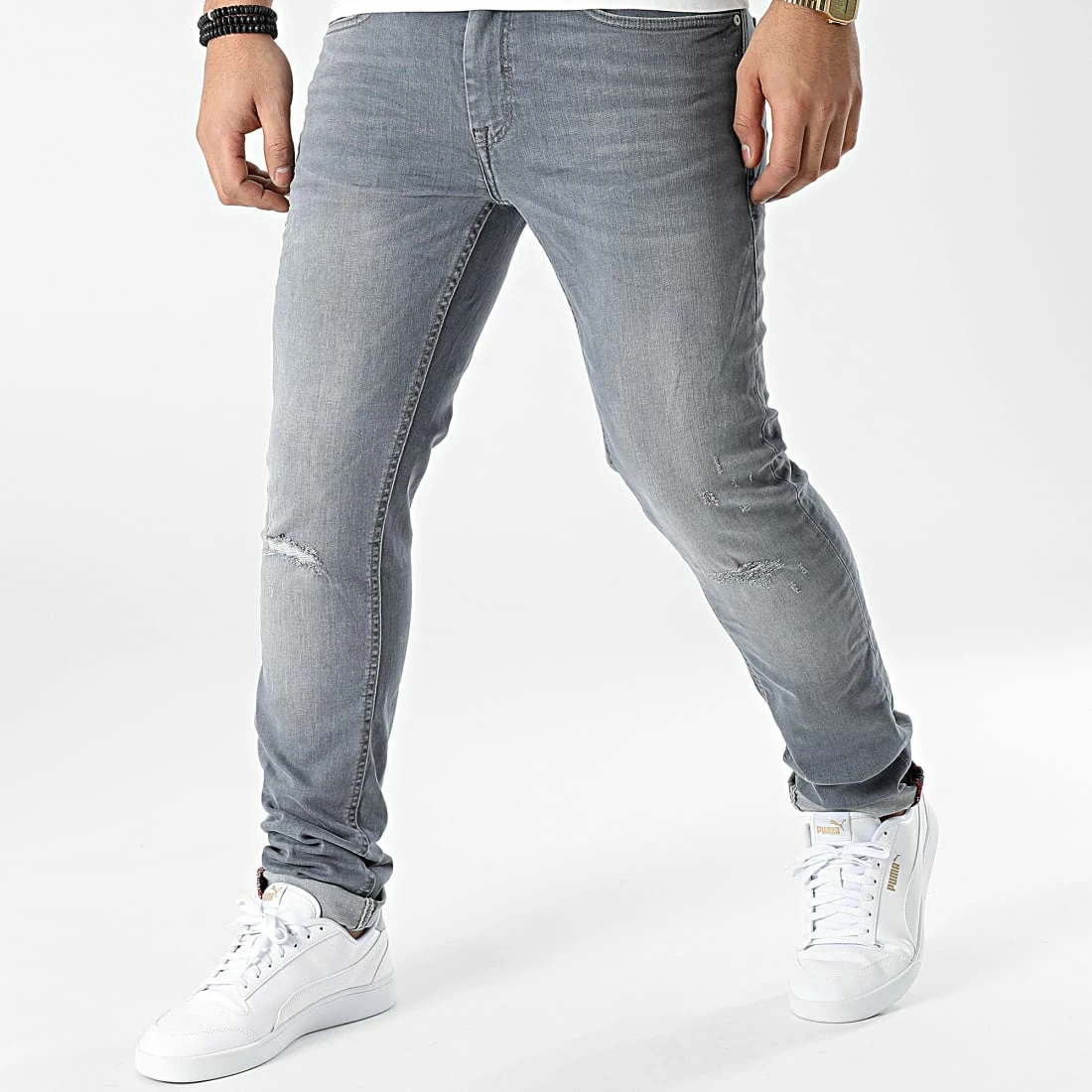 Le moins cher đ Jean Slim Jet 20713303 Gris de Blend â€ïž