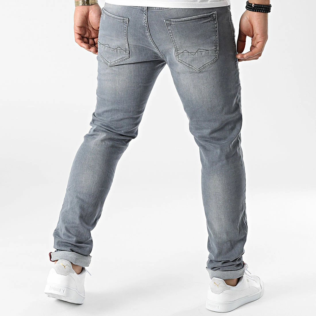 Le moins cher đ Jean Slim Jet 20713303 Gris de Blend â€ïž â Image 4