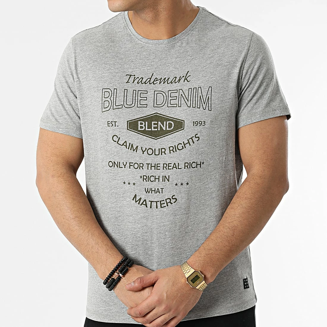 Le moins cher 🤩 Tee 👕 Shirt 20713234 Gris Chiné de Blend 😉 – Image 3