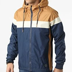 Remise 🤩 Veste Zippée Capuche 20713492 Camel Bleu Marine de Blend 👍