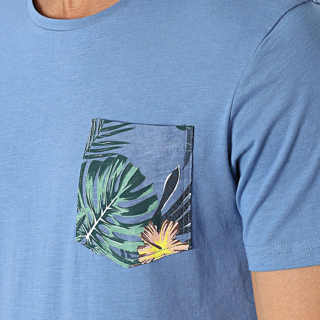 Acheter 💯 Tee 👕 Shirt Poche Floral 20713774 Bleu Clair de Blend 🔔 – Image 2