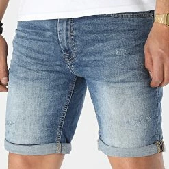 Meilleure affaire 🎉 Short Jean Twister 20713327 Bleu Denim de Blend 🧨