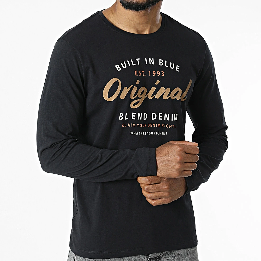 Remise 😍 Tee 👕 Shirt Manches Longues 20714933 Noir de Blend ❤️ – Image 3