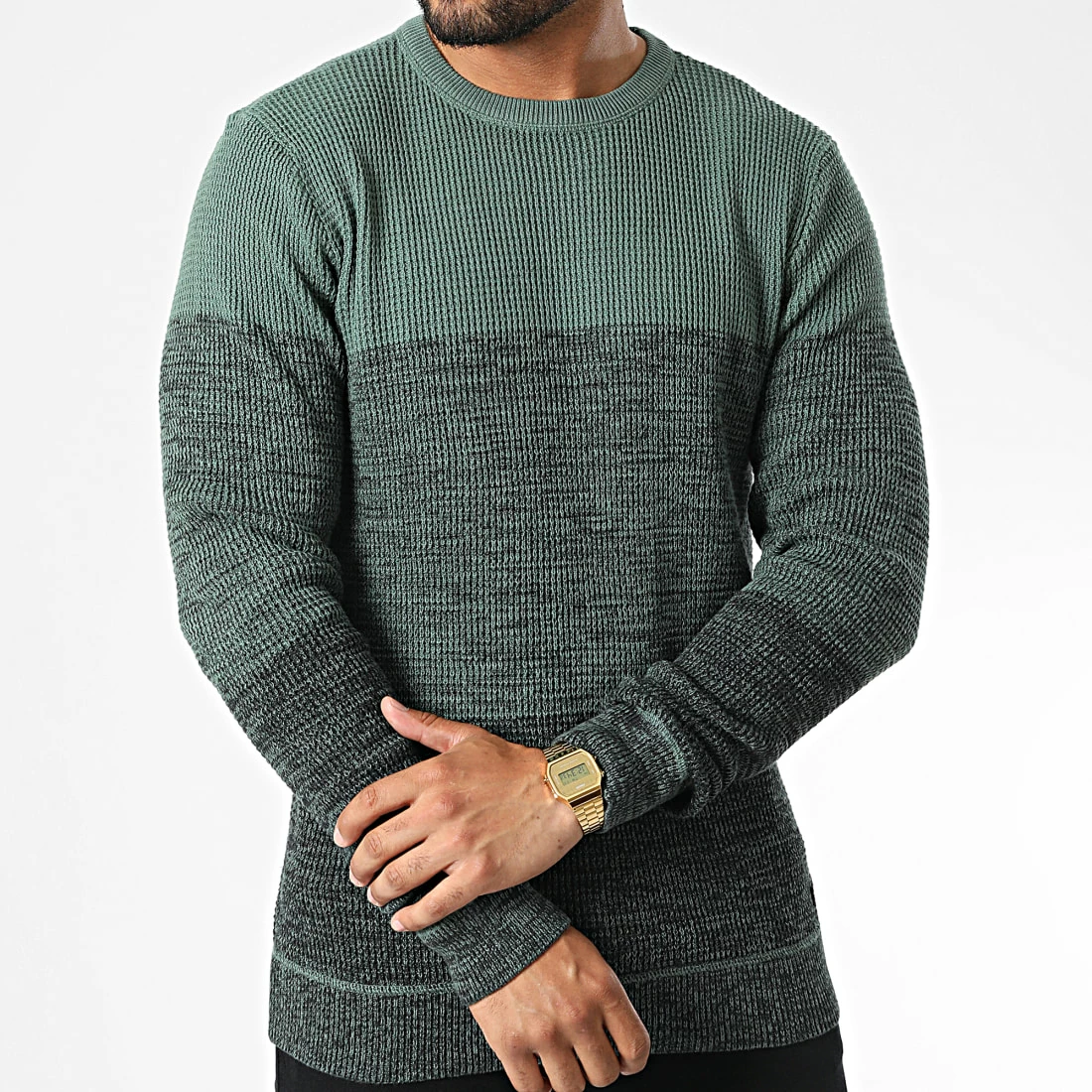 Budget 👏 Pull 20714349 Vert Chiné de Blend ✨ – Image 3