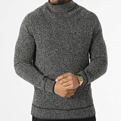 Offres 🛒 Pull Col Roulé 20714599 Noir Chiné de Blend 👍