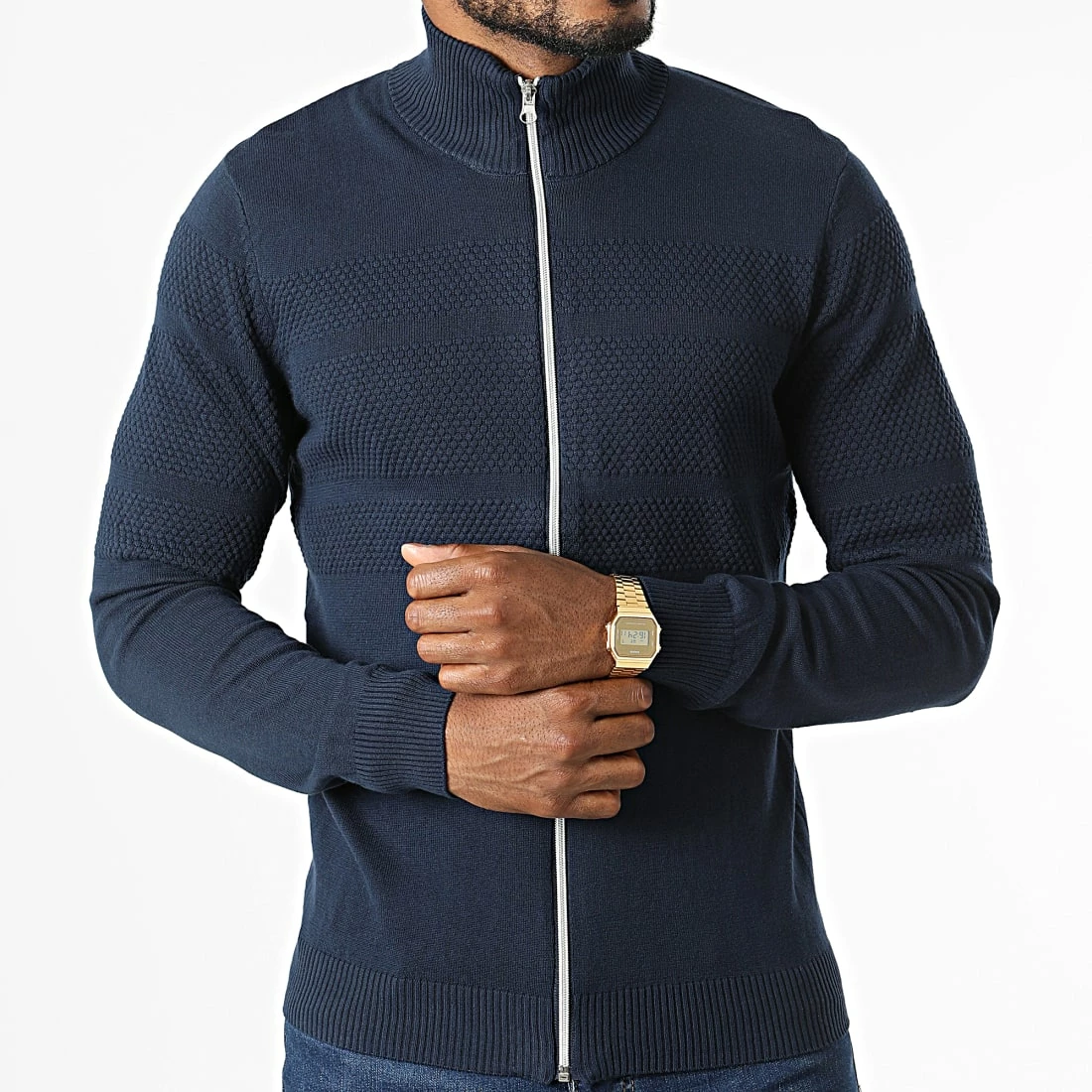 Nouveau đ„ Pull Zippé 20714345 Bleu Marine de Blend âš â Image 3