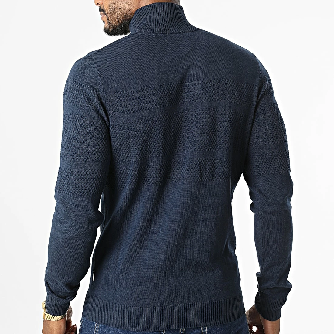 Nouveau đ„ Pull Zippé 20714345 Bleu Marine de Blend âš â Image 4
