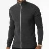 Le moins cher 💯 Pull Zippé 20714345 Gris Anthracite Chiné de Blend 👍