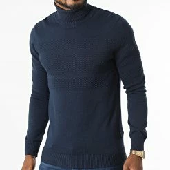 Budget 🧨 Pull Col Roulé 20714346 Bleu Marine de Blend ⌛