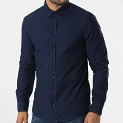 Remise ⭐ Chemise Manches Longues Bhnail 20709454 Bleu Marine de Blend 🎁