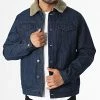 Remise 💯 Veste Jean Col Fourrure 20714439 Bleu Brut de Blend ⌛