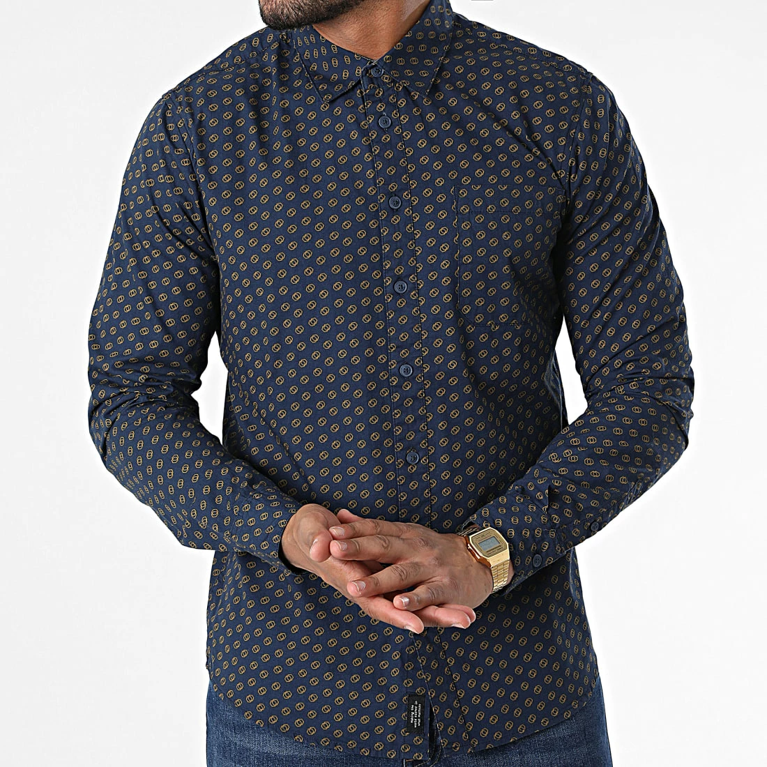 Grosses soldes đ Chemise Manches Longues 20714606 Bleu Marine de Blend â â Image 3