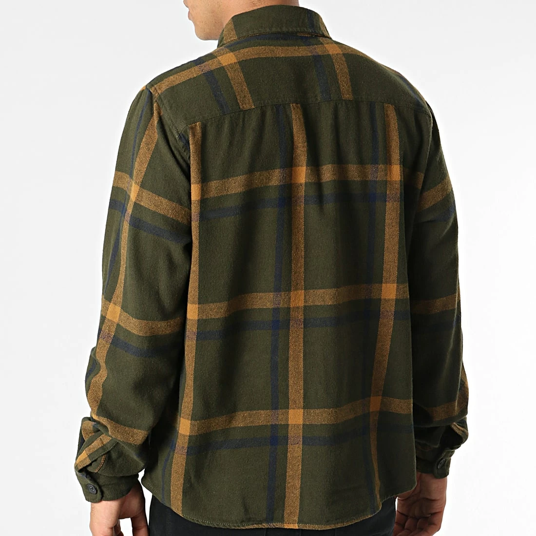 Coupon 👍 Chemise Manches Longues A Carreaux 20714963 Vert Kaki de Blend 👏 – Image 4