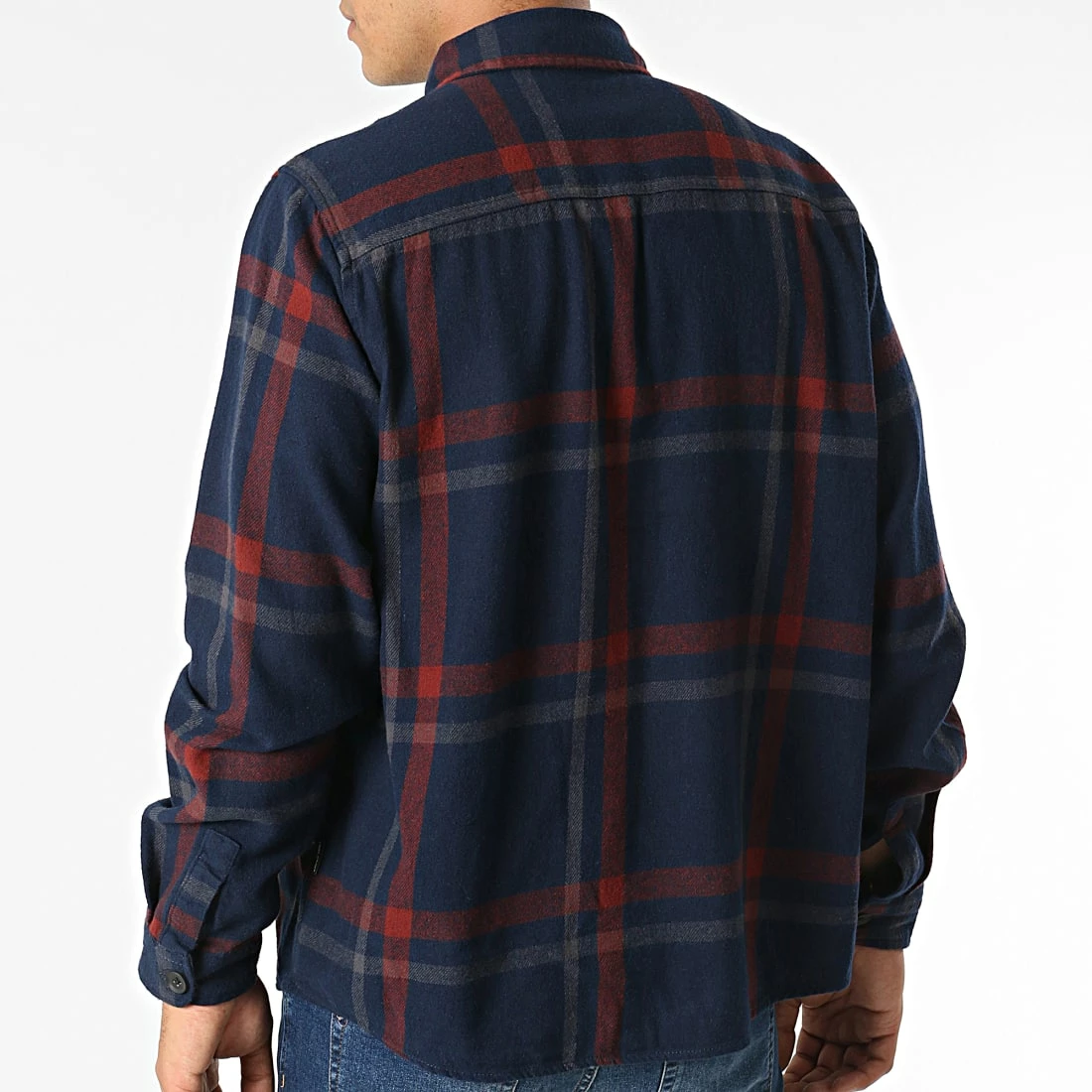 Vente flash 🤩 Chemise Manches Longues A Carreaux 20714963 Bleu Marine Bordeaux de Blend 🌟 – Image 4