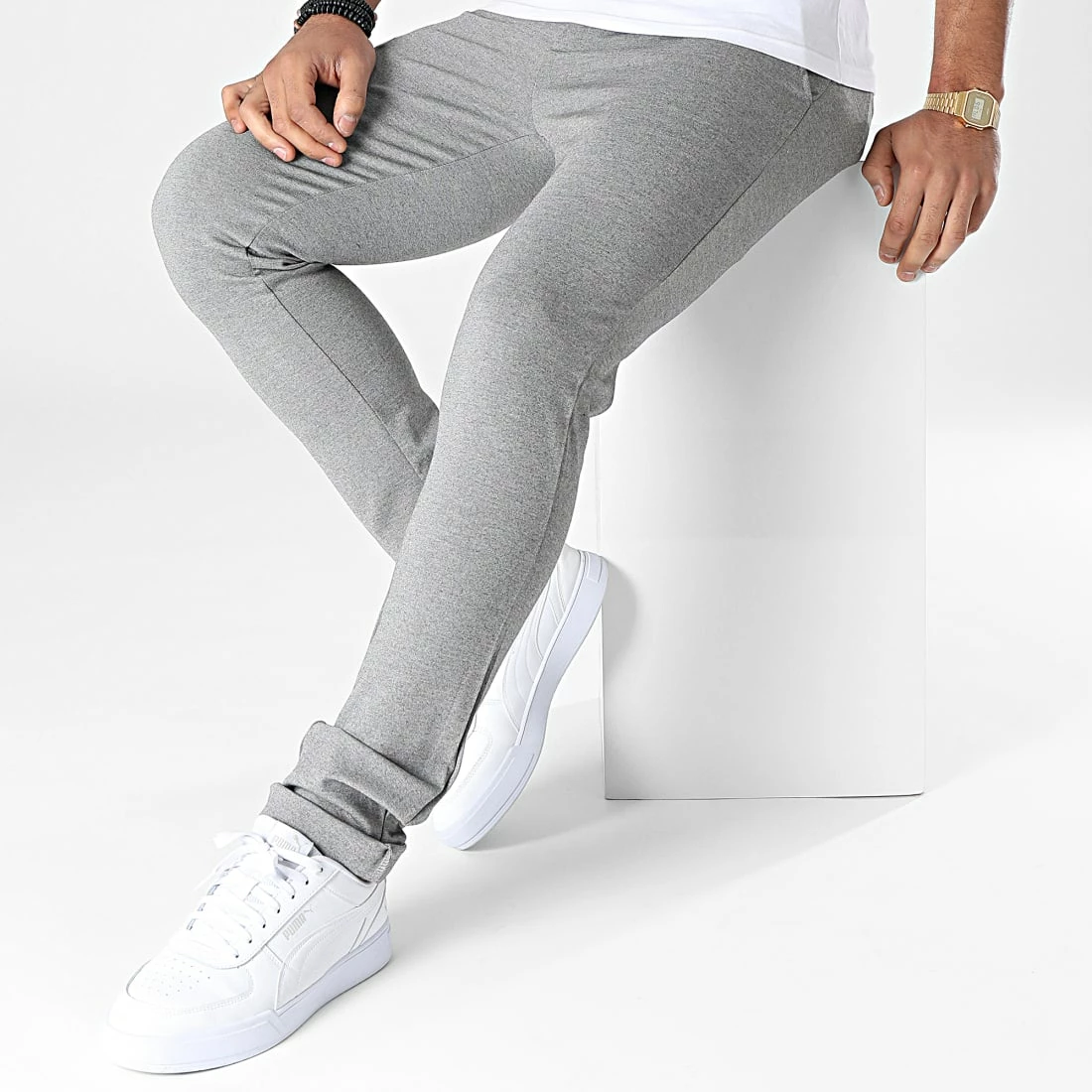 Vente flash 🤩 Pantalon Chino 20711182 Gris Chiné de Blend 😍 – Image 3