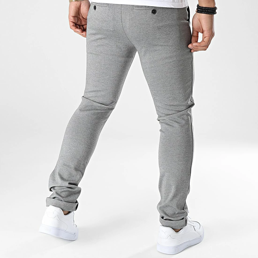 Vente flash 🤩 Pantalon Chino 20711182 Gris Chiné de Blend 😍 – Image 4