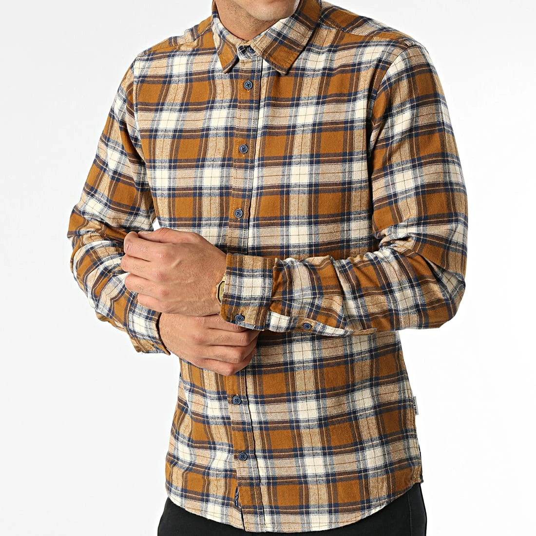 Budget 🤩 Chemise Manches Longues A Carreaux 20714601 Camel Beige de Blend 😀