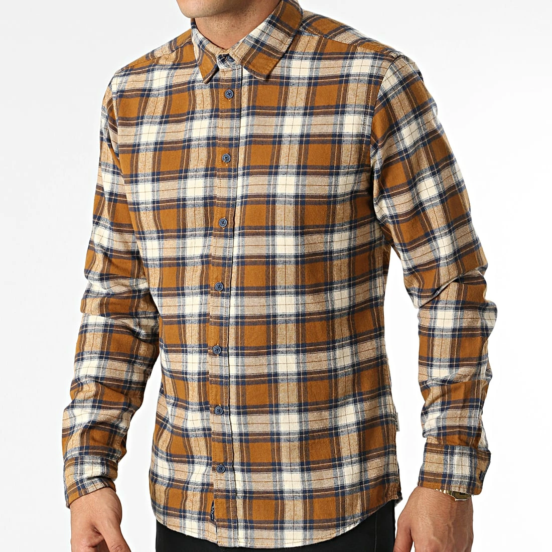 Budget 🤩 Chemise Manches Longues A Carreaux 20714601 Camel Beige de Blend 😀 – Image 3