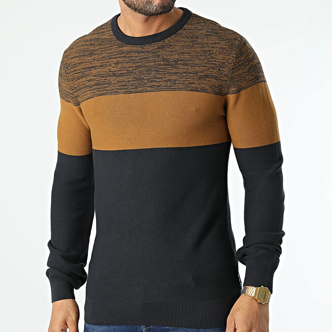 Budget 🌟 Pull 20714636 Bleu Marine Camel de Blend 🎉