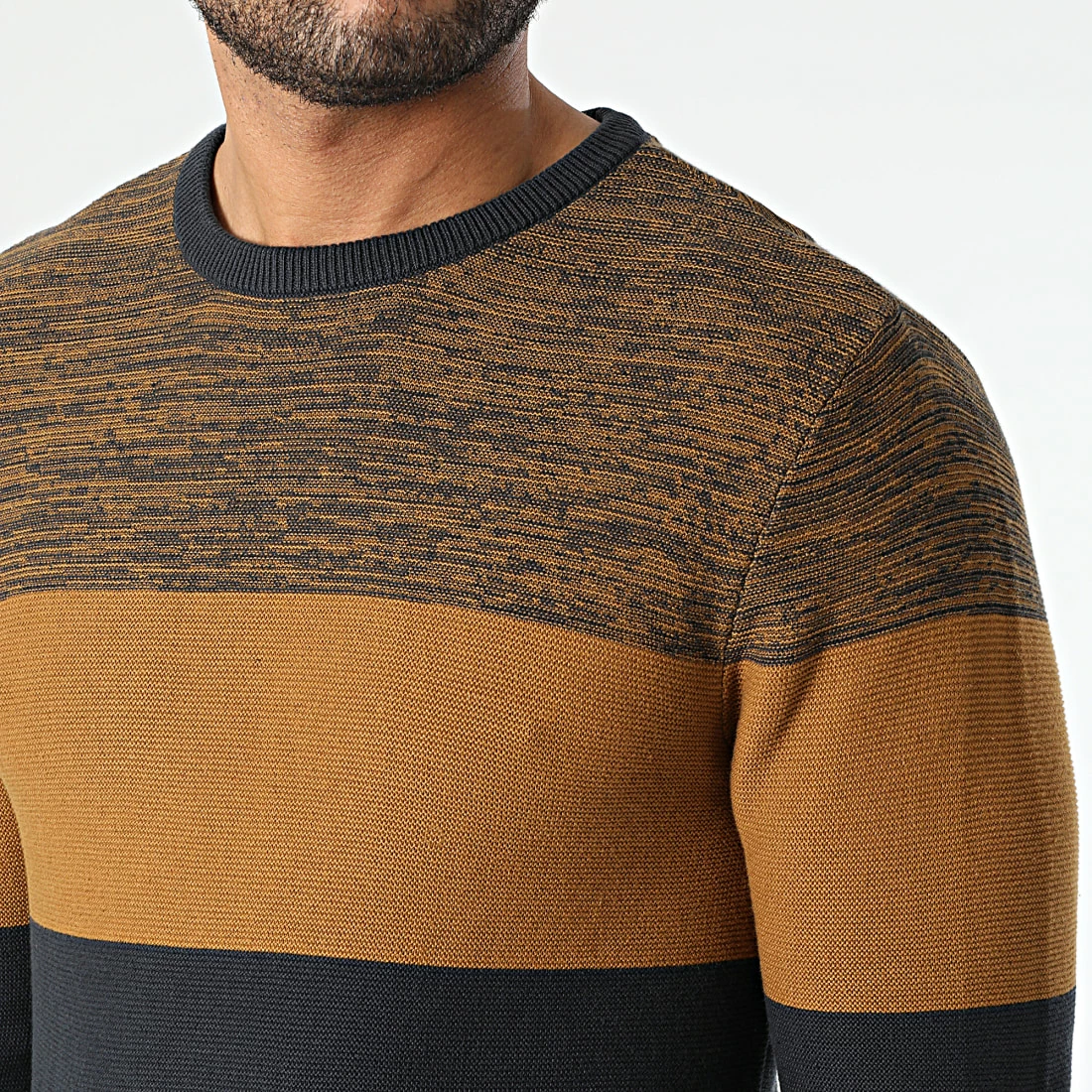 Budget 🌟 Pull 20714636 Bleu Marine Camel de Blend 🎉 – Image 2