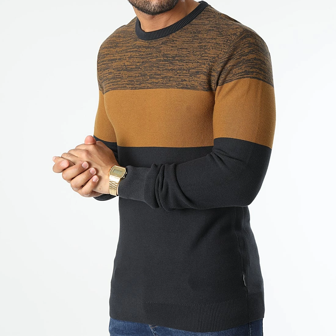 Budget 🌟 Pull 20714636 Bleu Marine Camel de Blend 🎉 – Image 3