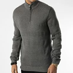 Coupon 👏 Pull Col Zippé 20711645 Gris de Blend 😀