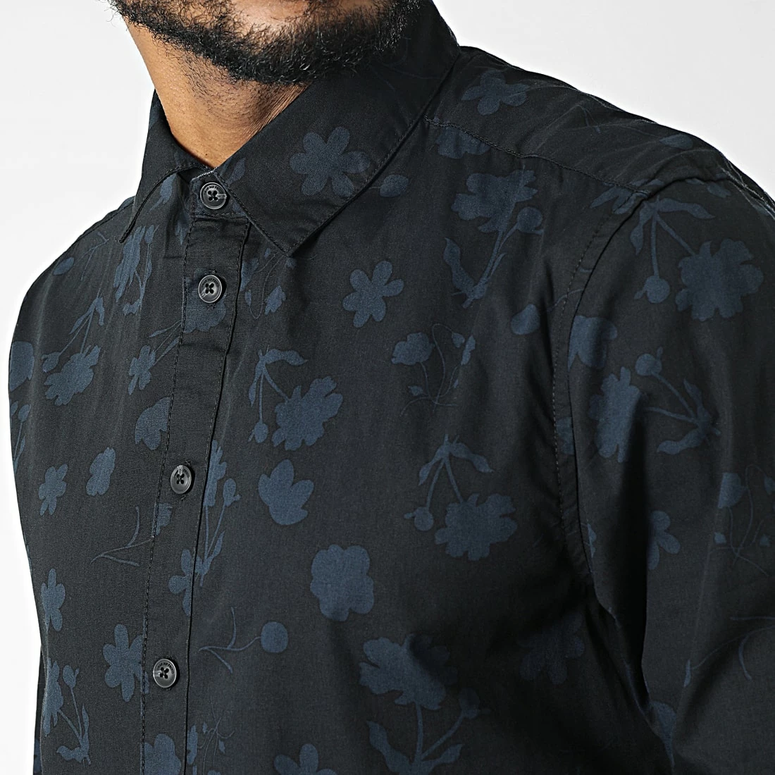Acheter đ Chemise Manches Longues Floral 20714607 Noir Bleu Marine de Blend â â Image 2