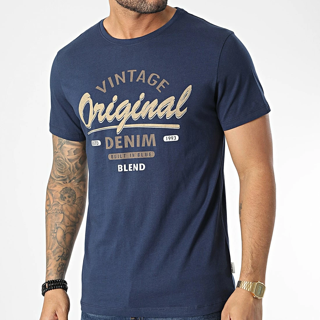 Top 10 🔥 Tee 👚 Shirt 20714849 Bleu Marine de Blend 😀