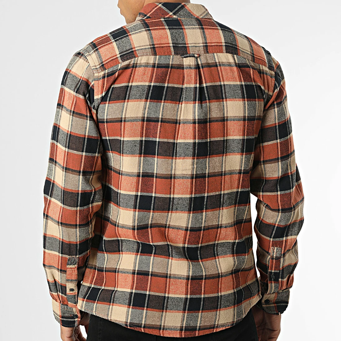 Grosses soldes ✔️ Chemise Manches Longue A Carreaux 20715557 Orange Beige Marron de Blend 😍 – Image 4