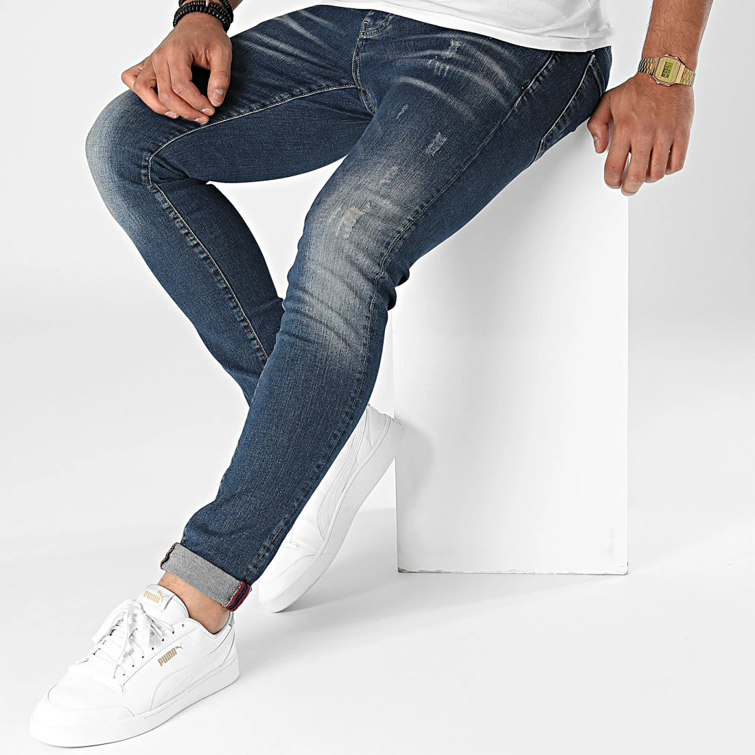 Meilleure vente đ„° Jean Slim PB-Jeans-05 Bleu Denim de Paname Brothers â€ïž â Image 3