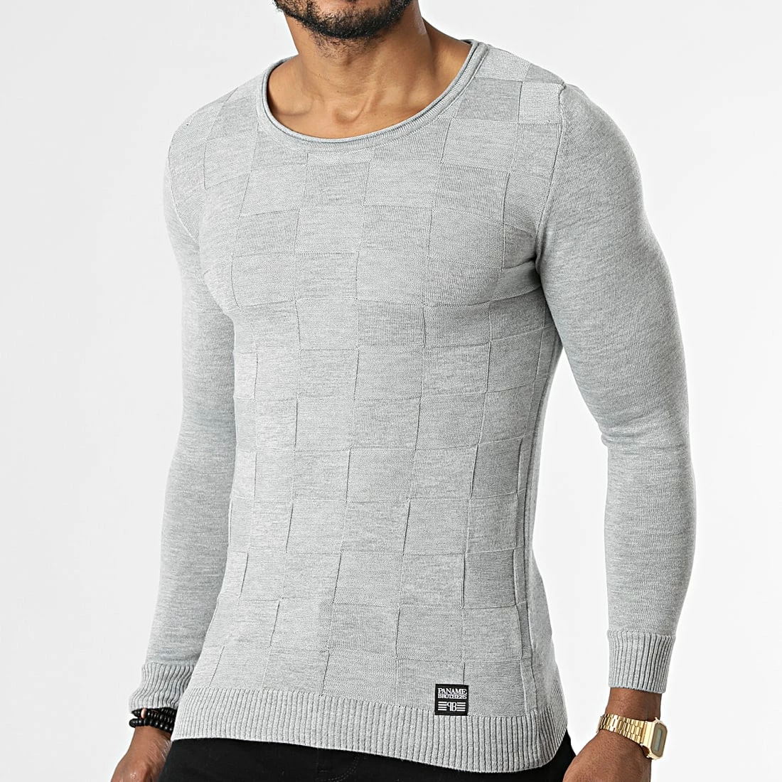 Tout neuf 👏 Pull A Carreaux PNM-215 Gris de Paname Brothers 🥰