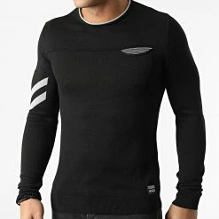 Le moins cher 😀 Pull Poche PNM-232 Noir de Paname Brothers ✔️