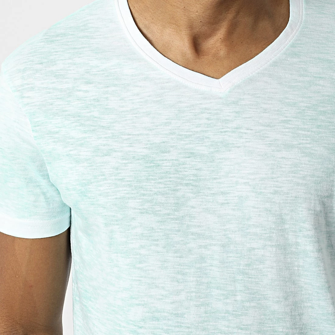 Acheter ⌛ Tee 👕 Shirt Tono-A Blanc Vert Clair Chiné de Paname Brothers ⌛ – Image 2