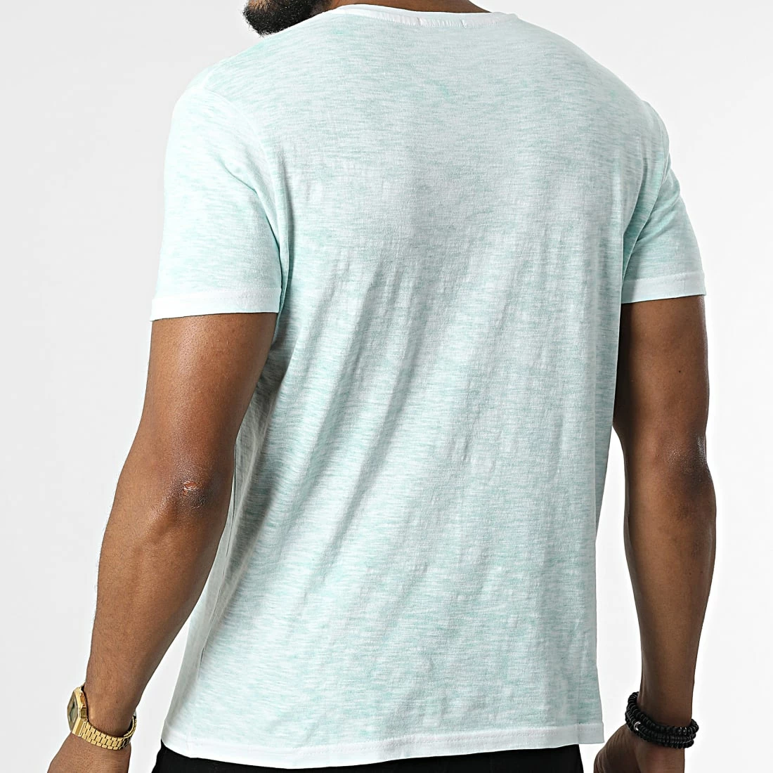 Acheter ⌛ Tee 👕 Shirt Tono-A Blanc Vert Clair Chiné de Paname Brothers ⌛ – Image 4