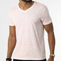 Promo 🔔 Tee 👕 Shirt Tono-B Blanc Corail Clair Chiné de Paname Brothers 🌟