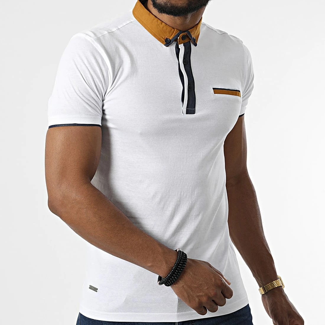 Meilleur prix ❤️ Polo A Manches Courtes Pampi Blanc de Paname Brothers 🥰 – Image 3