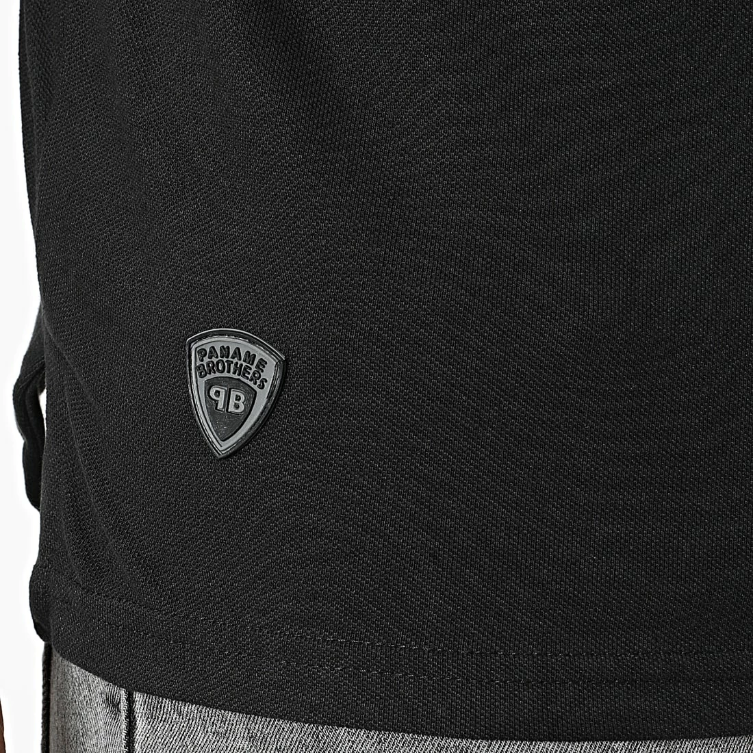 De gros ⭐ Polo Manches Courtes Col Mao Paso Noir de Paname Brothers 🛒 – Image 2