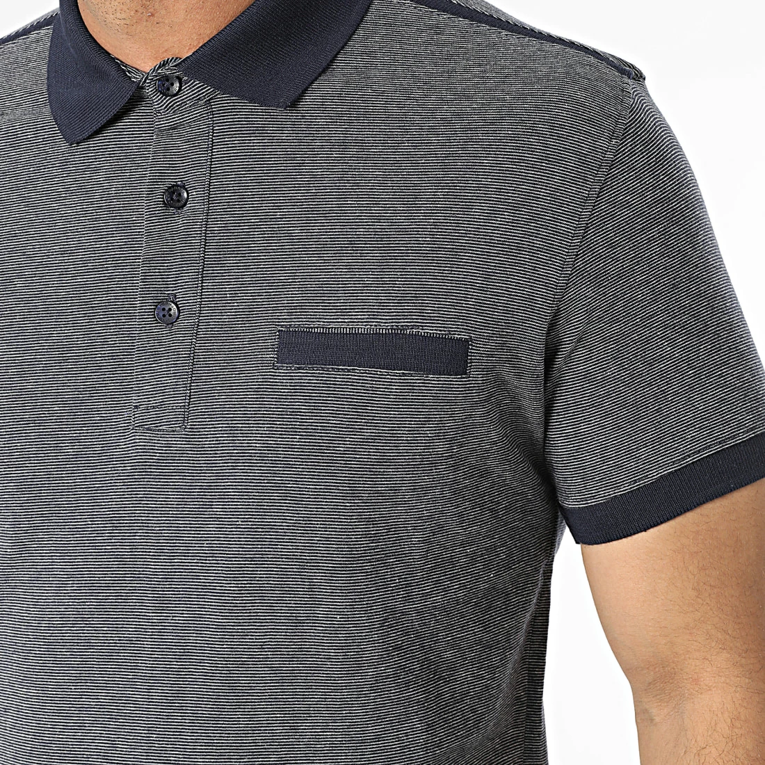 Coupon 👏 Polo A Manches Courtes Paolo Bleu Marine Chiné de Paname Brothers 🎉 – Image 2