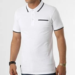 Remise 😍 Polo A Manches Courtes Pako Blanc de Paname Brothers 🌟