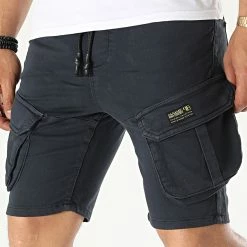 Bon marché ❤️ Short Cargo Bryan Bleu Marine de Paname Brothers ❤️
