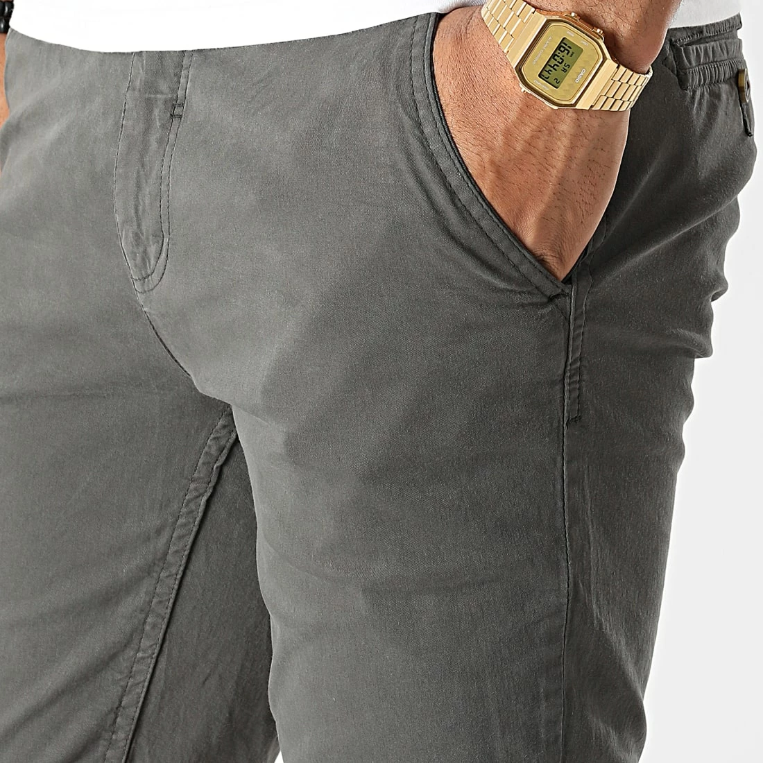 Sortie đ Short Chino Skinny Bary Gris Anthracite de Paname Brothers â â Image 2